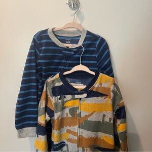 4T Carter's Kids Striped and Camo PJs - with feet
